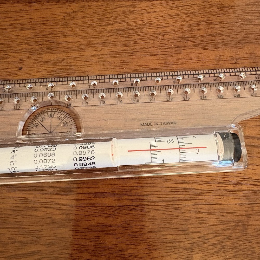 Vtg 1990’s Rolling Ruler Design Drawing Measuring Multi Tool Engineering Art