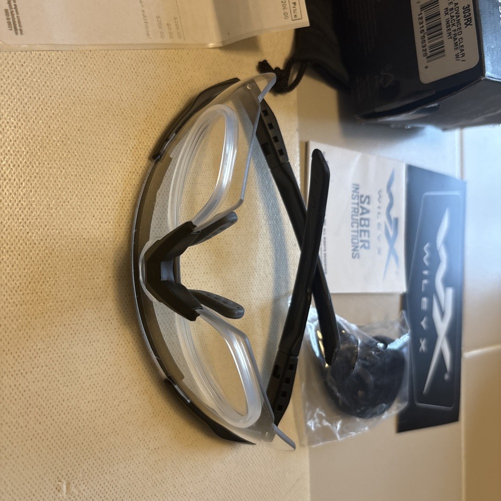 Wiley X Saber Advanced Clear Matte Black Frame With Rx Insert