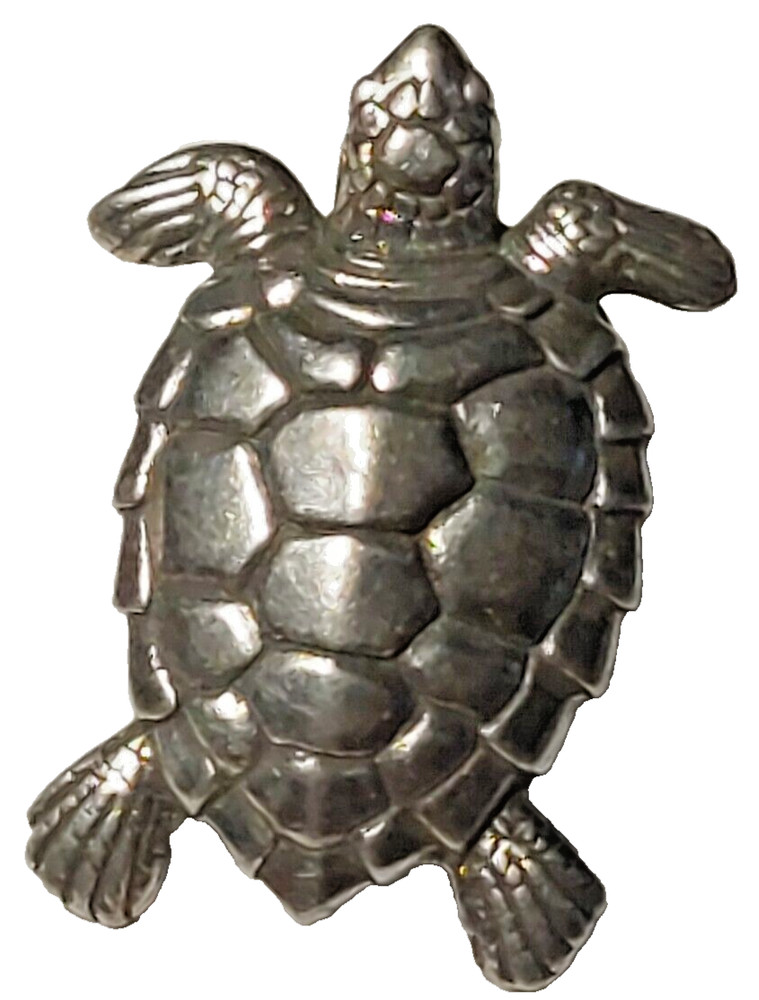 TURTLE Silver Toned Lapel Pin