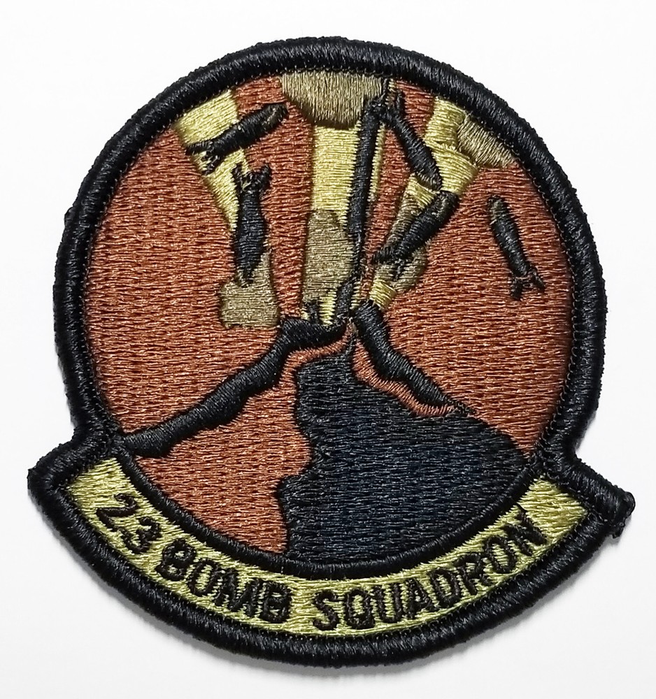 US Air Force 23rd BOMB Squadron Subdued Hook Back Patch