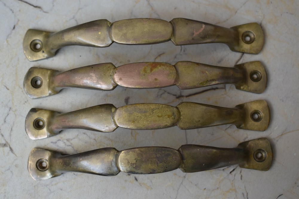 Vintage Victorian Cast Brass Handles Door Knobs and Pulls Gate Handle 4 pcs