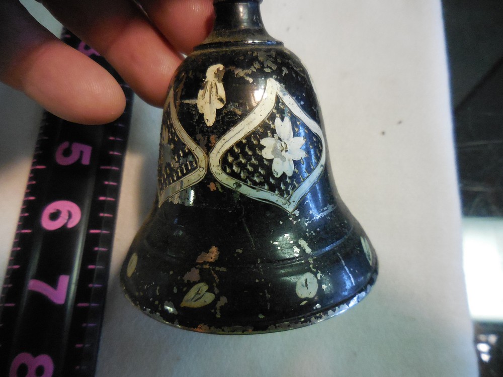 Vintage Large School Bell METAL Handle