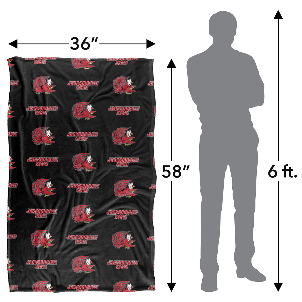 Jacksonville State University Logo Pattern Silky Touch Super Soft Throw Blanket
