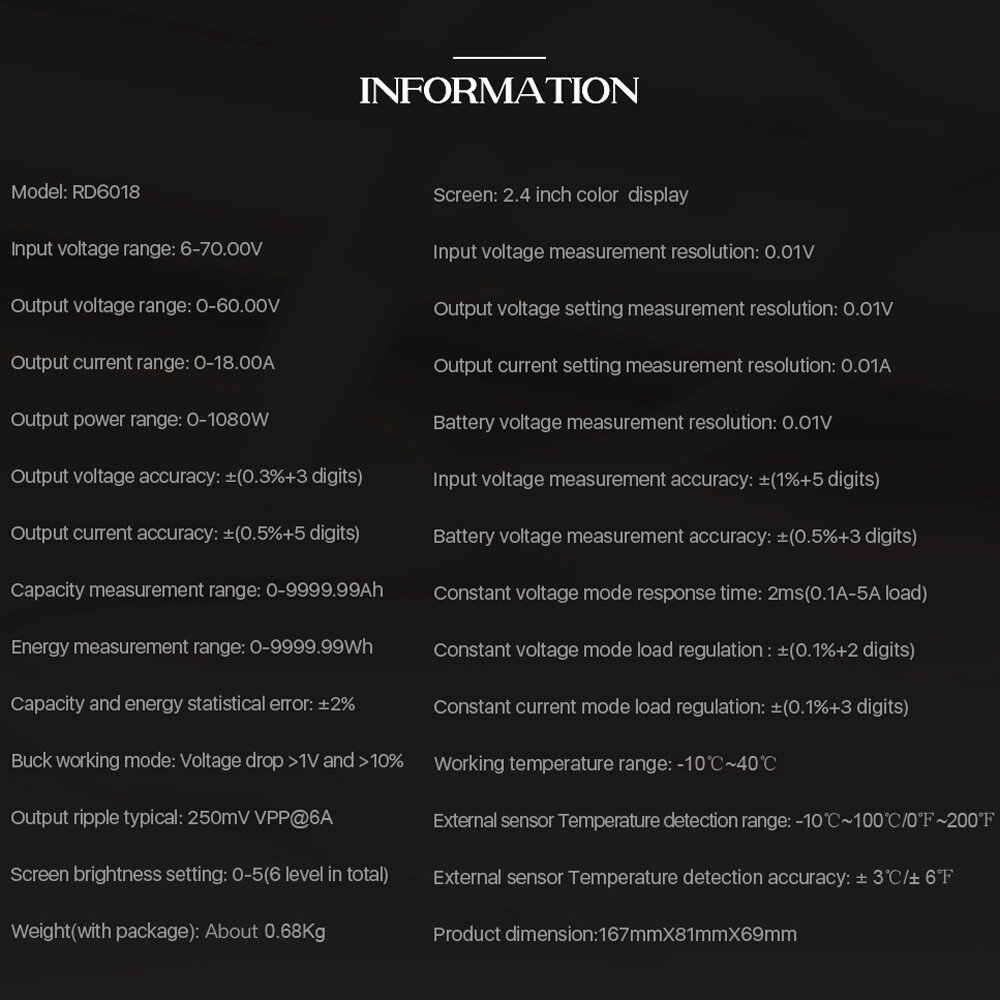 RD6018 18A AC- Voltage Current Converter Voltmeter Modu V7A8