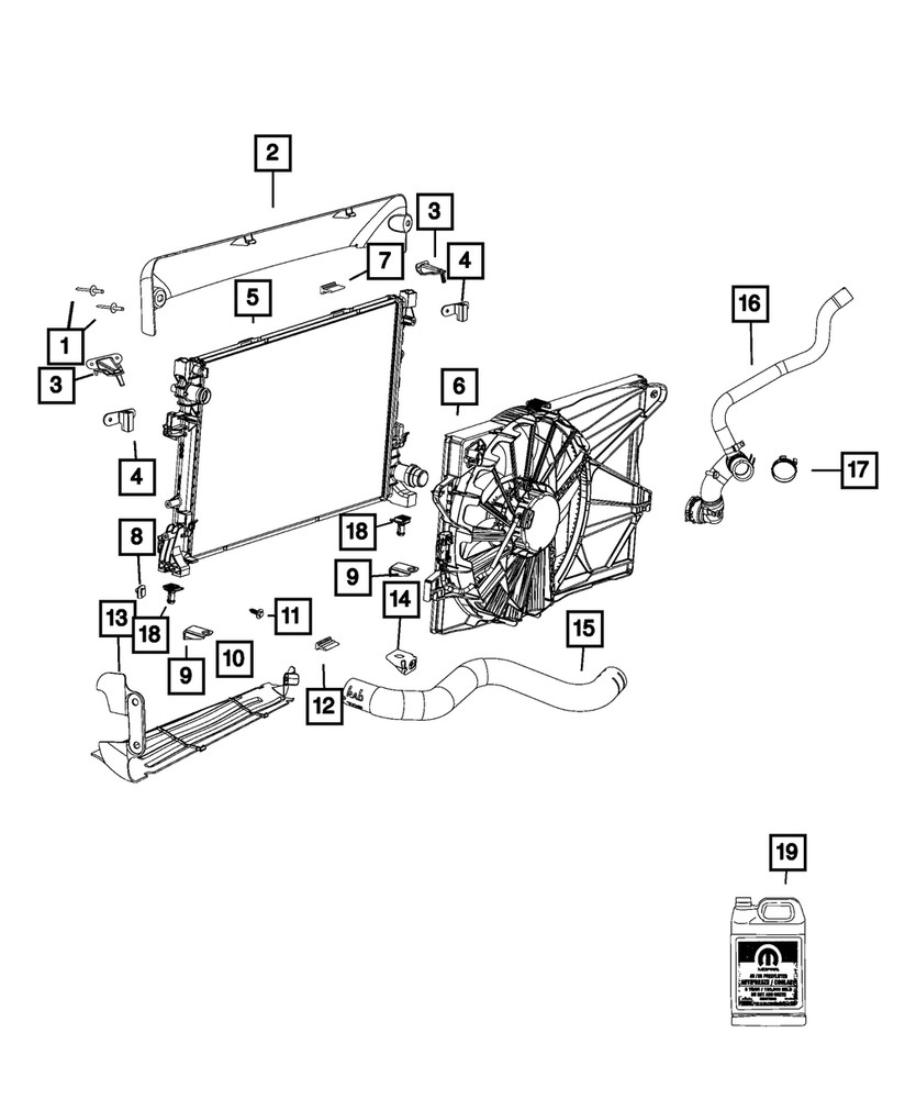 Genuine Mopar Radiator Bracket Left 68137971AB