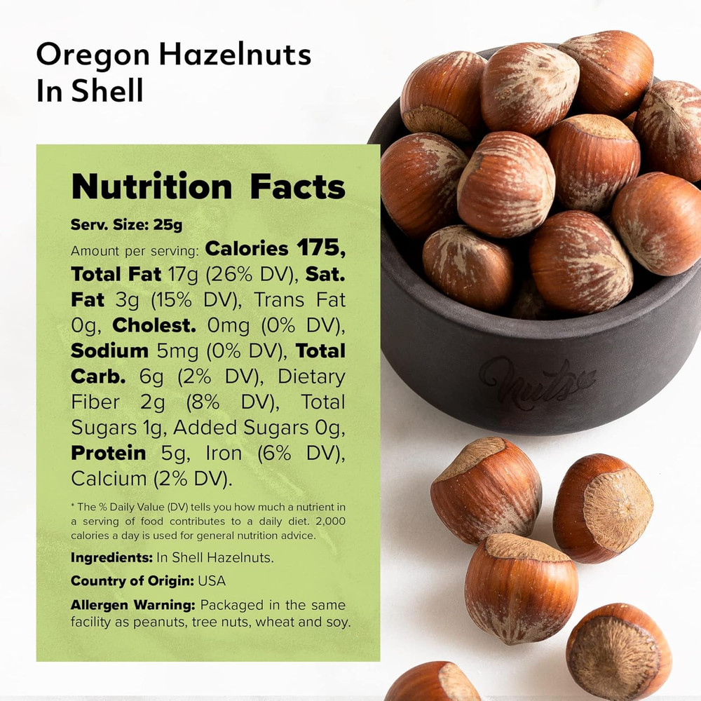 Oregon Hazelnuts in Shell Whole Raw Unsalted