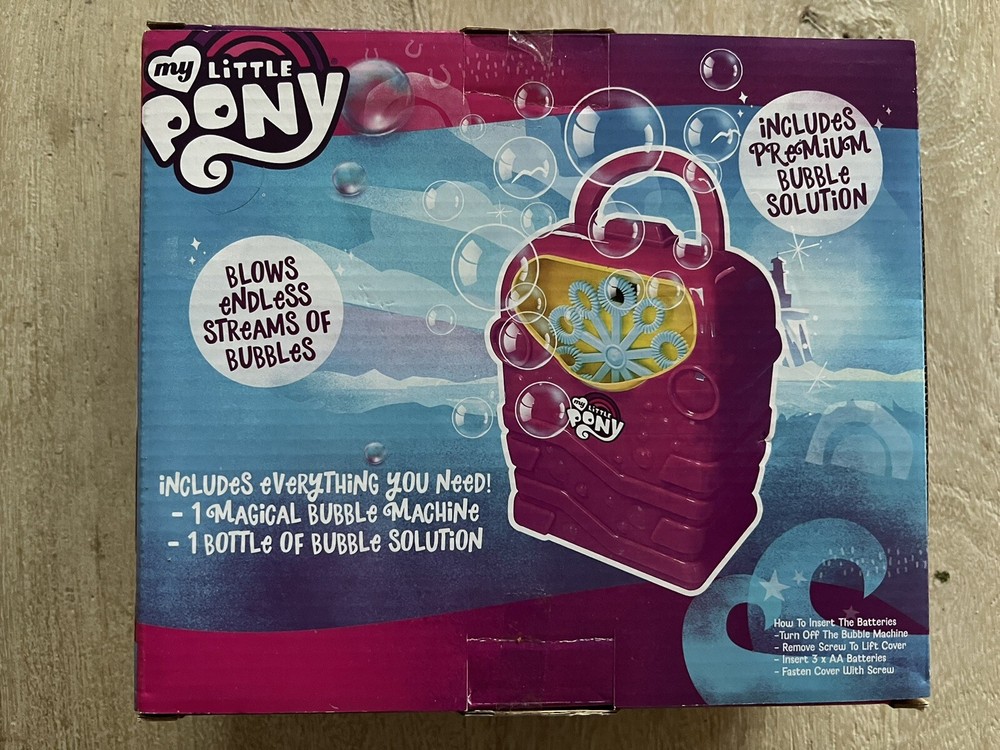 My Little Pony Magical Bubble Blower Machine With Premium Bubble Solution NIB