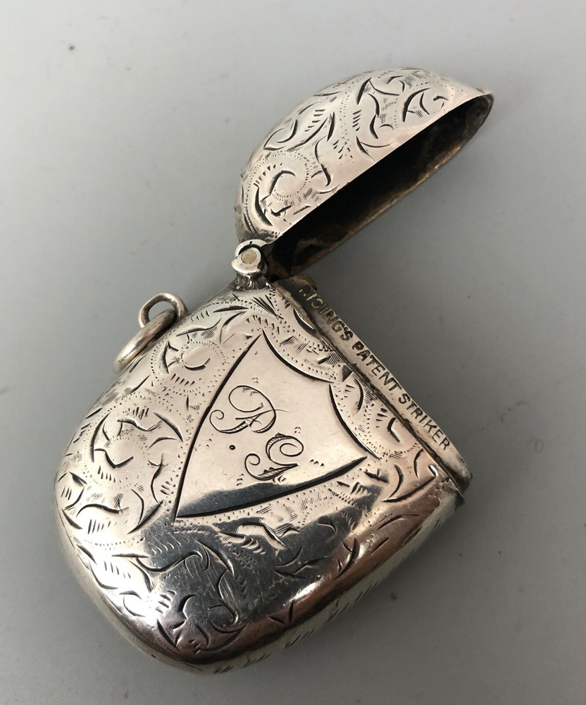 Victorian Risings Patent Silver Vesta Case 1898 CZX