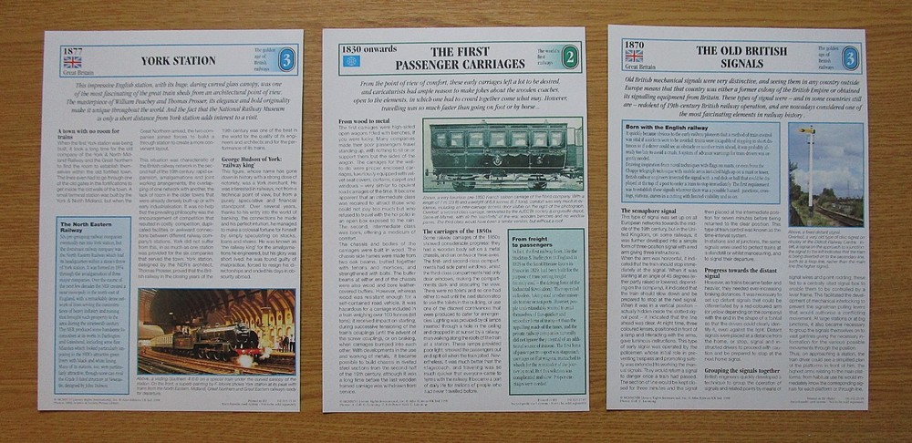 THREE VINTAGE 9.8" x 6.7" BRITISH RAILWAY PRINTS FULL DESCRIPTION ON BACKS