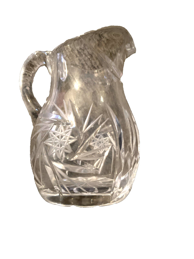 Vintage Clear Cut Lead Mini Pitcher