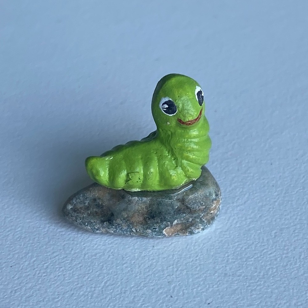 Caterpillar Miniature Ceramic 1" Figurine
