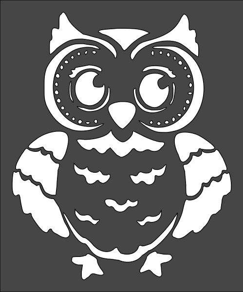 8"x10" Clear Plastic Stencil - Owl (MC51)*****