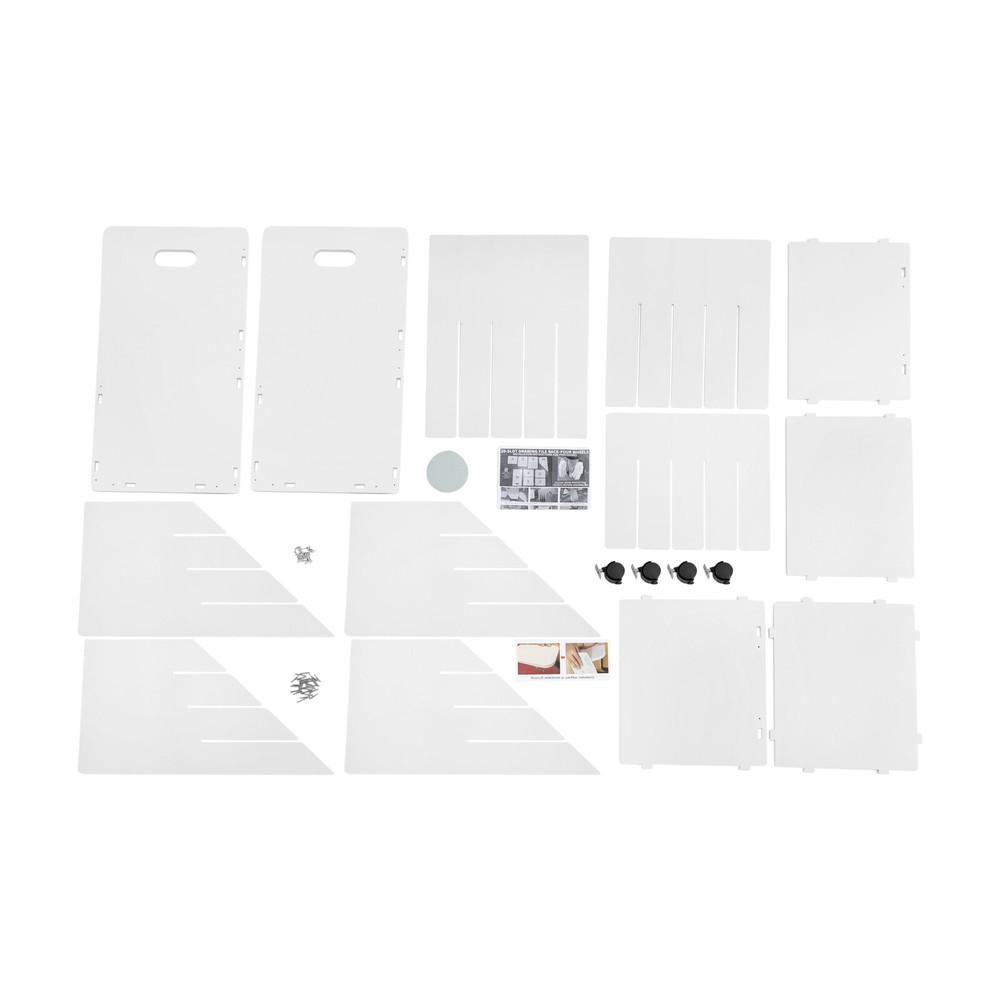 Blueprint Holder 20 Slots Document Storage Cart Rolling File Organizer White