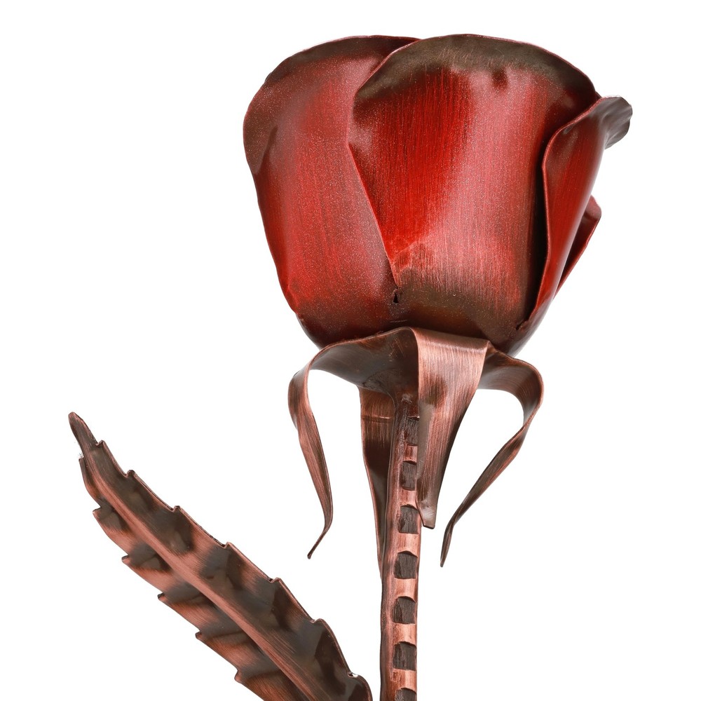 Solid Copper Rose with White & Black Base – 7th or 22nd Wedding Anniversar