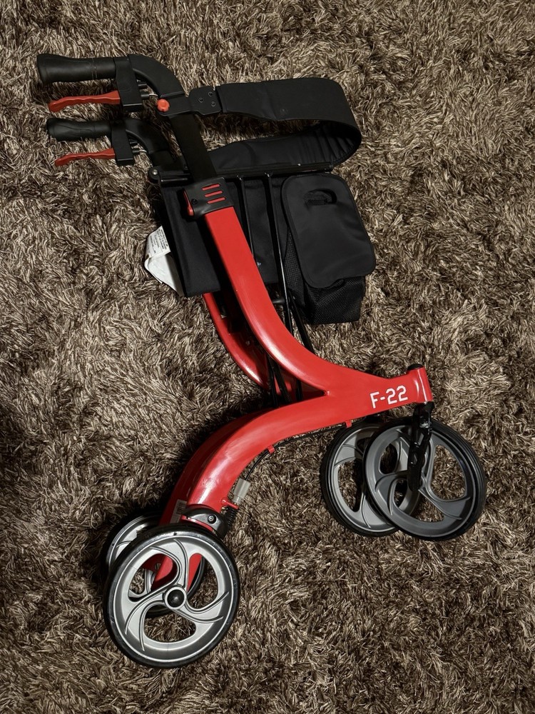 Drive, Nitro Euro Style Rollator Rolling Walker, Fire Engine Red