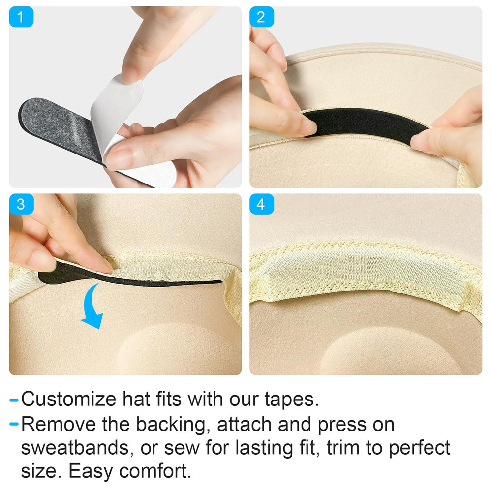 (Pack of 45 Hat Size Reducer, Hat Sizer Reducer Insert, Make Smaller Sweatband,