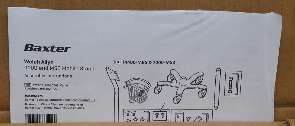 Baxter Welch Allyn 7000-MS3 Mobile Stand (R26)