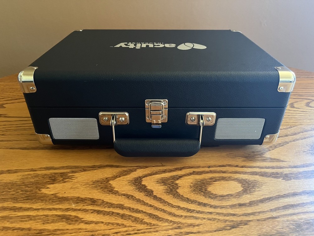 Vinyl Record Player Bluetooth Turntable 3-Speed Suitcase Portable Acuity Ins.