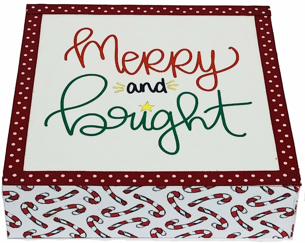 Merry & Bright Christmas Block Plaque