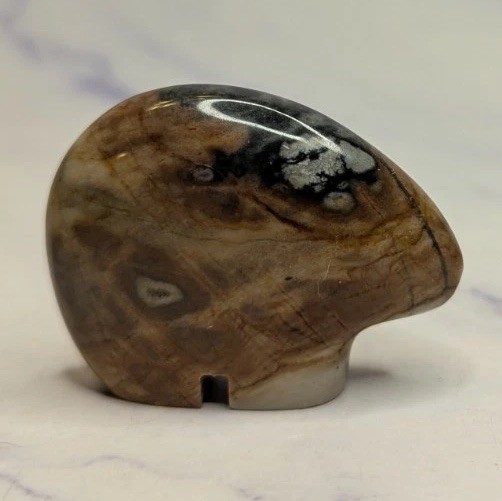 Jasper Carved Bear Sculpture Small Miniature Decor
