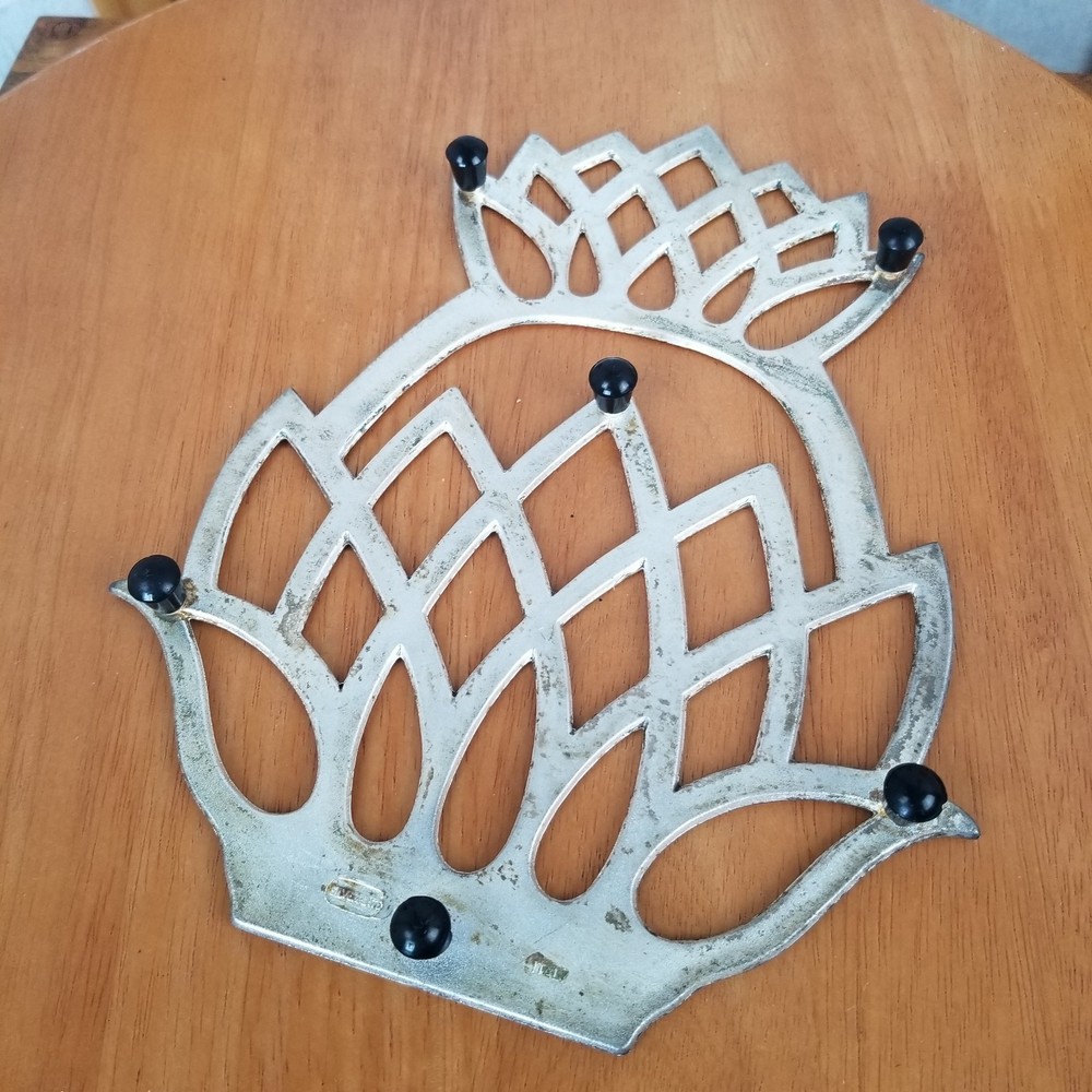 Pineapple Trivet Silver Plate Italian Housewarming Gift
