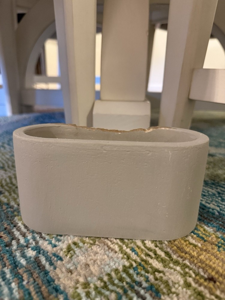Rose Quartz Geode Planter Gray Rectangle