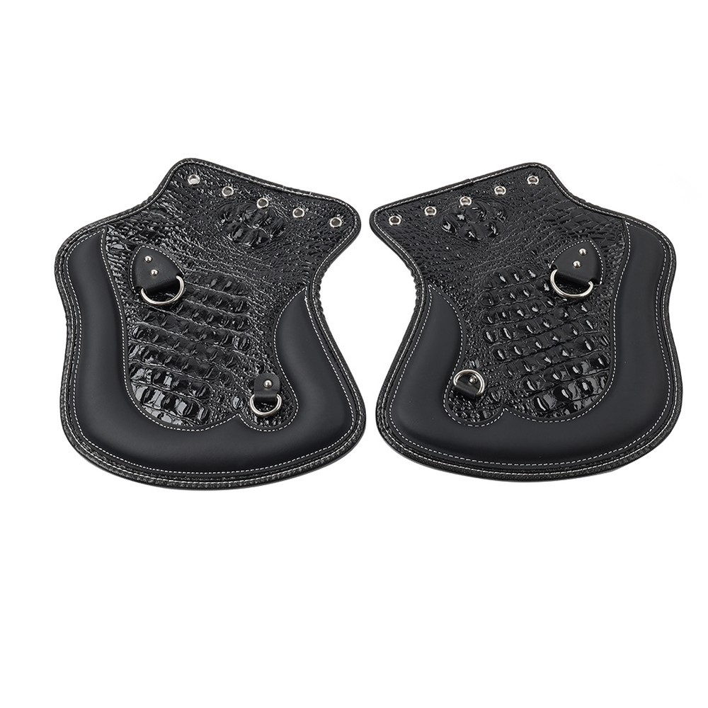 2x Motorcycle Universal Leather Heat Saddle Shield Deflector For Harley Models
