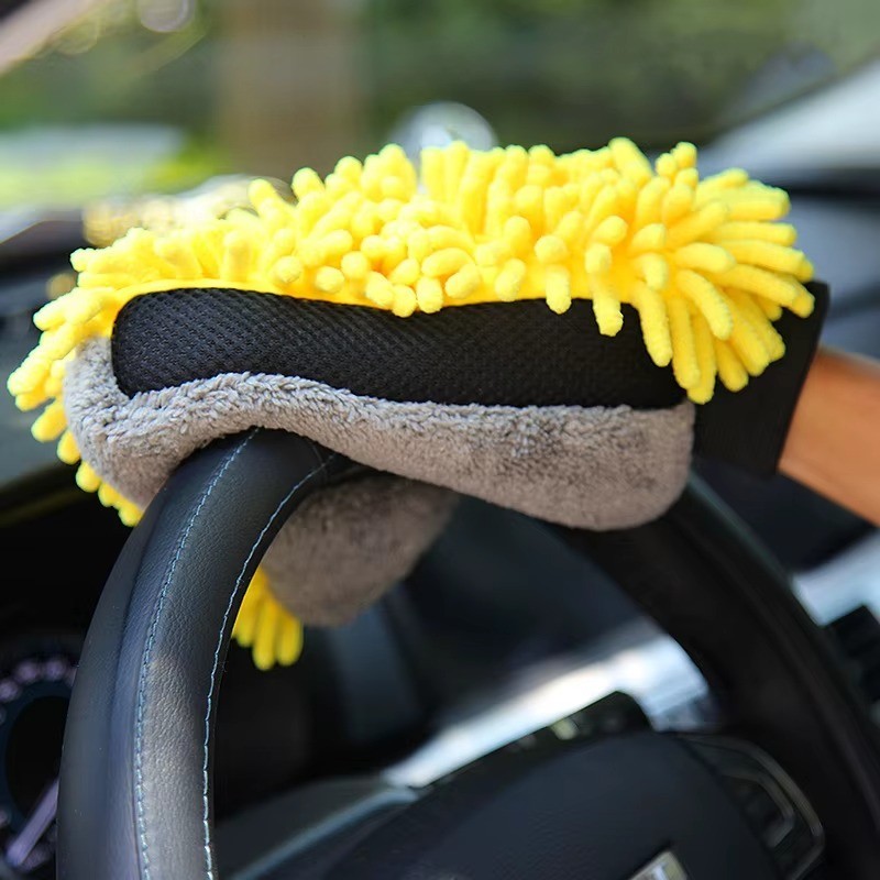 1pc Microfiber Car Wash Mitt Chenille Double-Sided Cleaning Glove *****