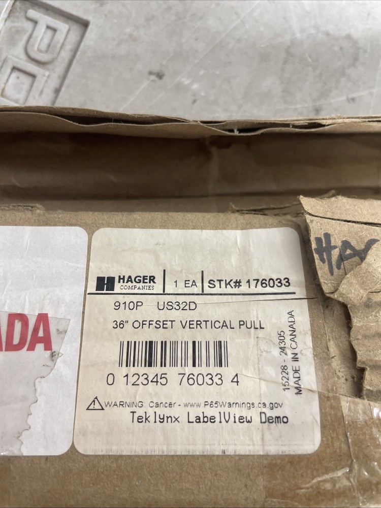 Hager 36" Offset Vertical Pull