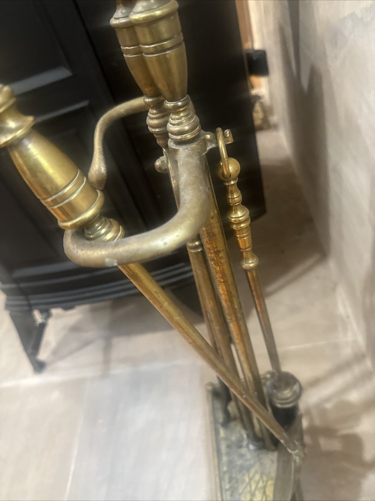 Vintage Gold Fireplace Tools w 4 Tools