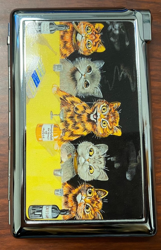 Smoking Cats Cigarette Case with lighter ID Holder Wallet