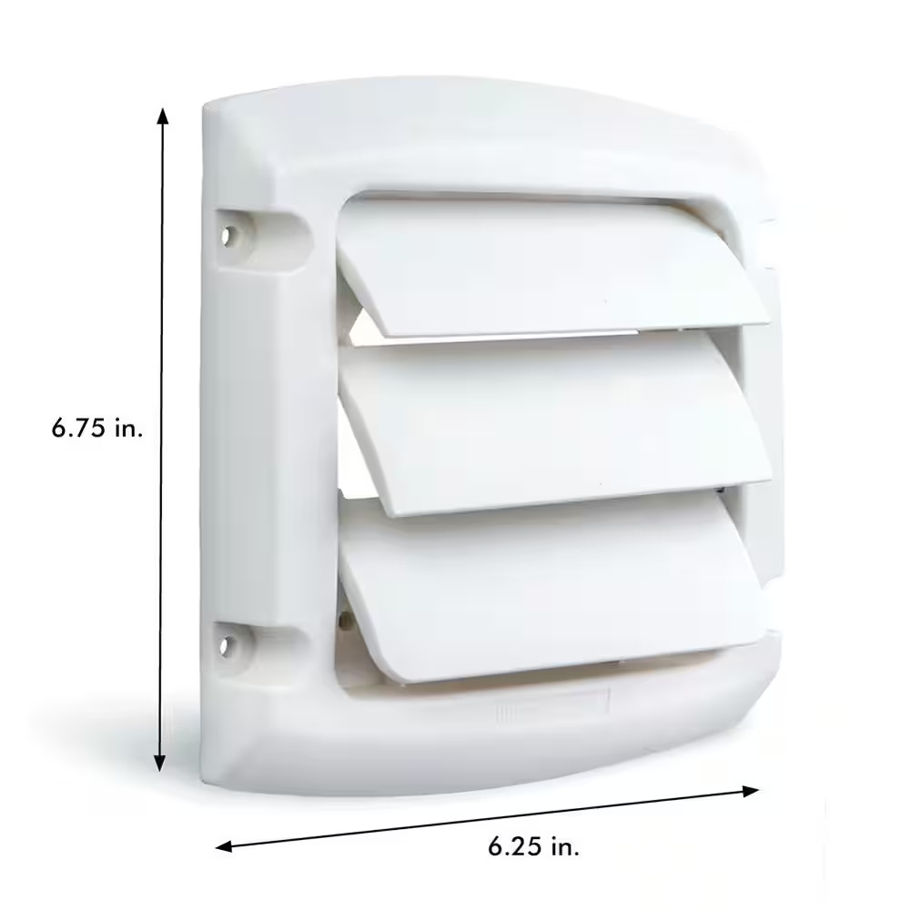4 In. Louvered Vent Cap in White