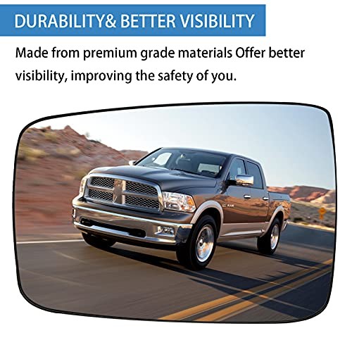 Driver Side Heated Mirror Glass Compatible with 2009-2018 Driver Left Side
