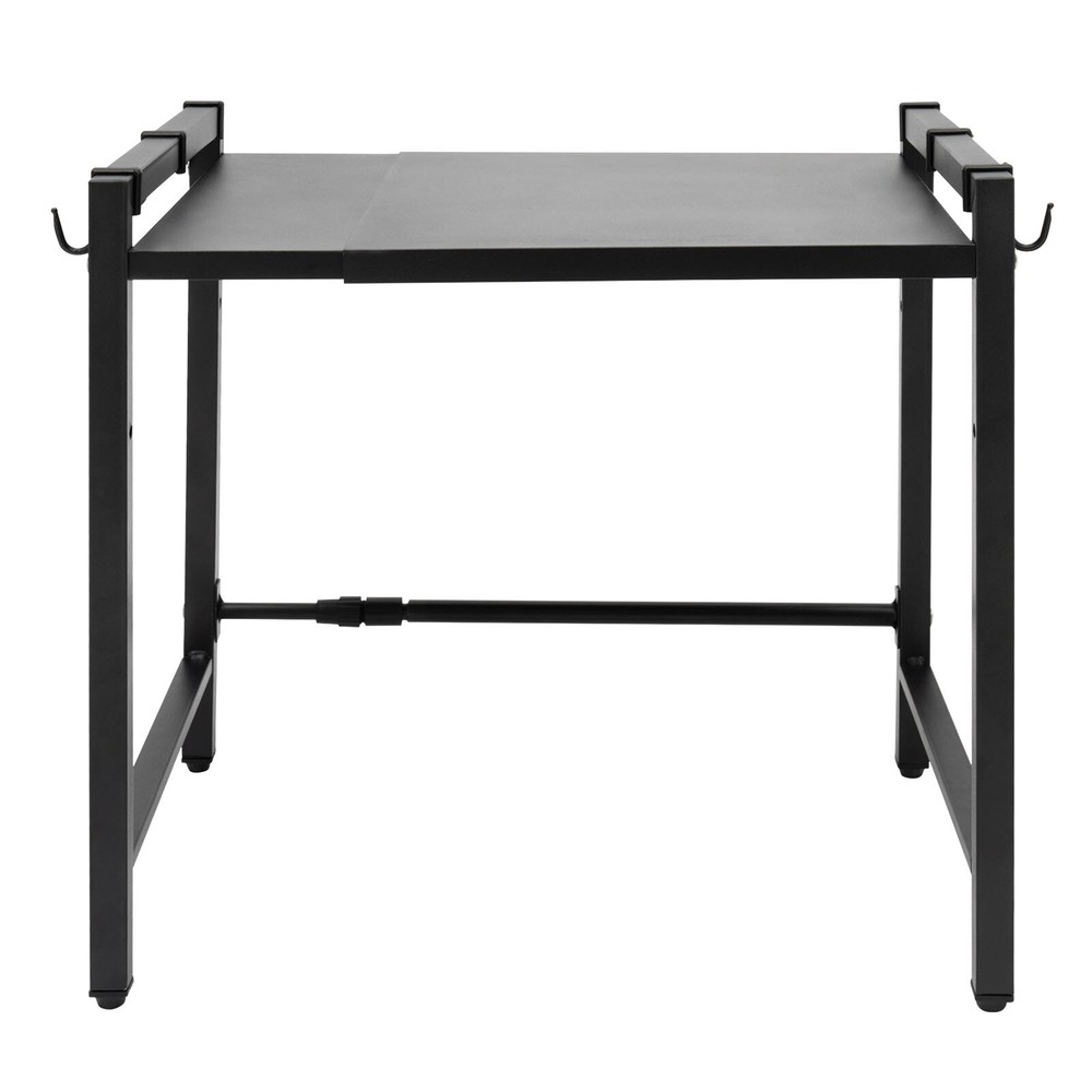 Adjustable Microwave Stand Black Oven Shelf Kitchen Countertop Organizer W/ Hook