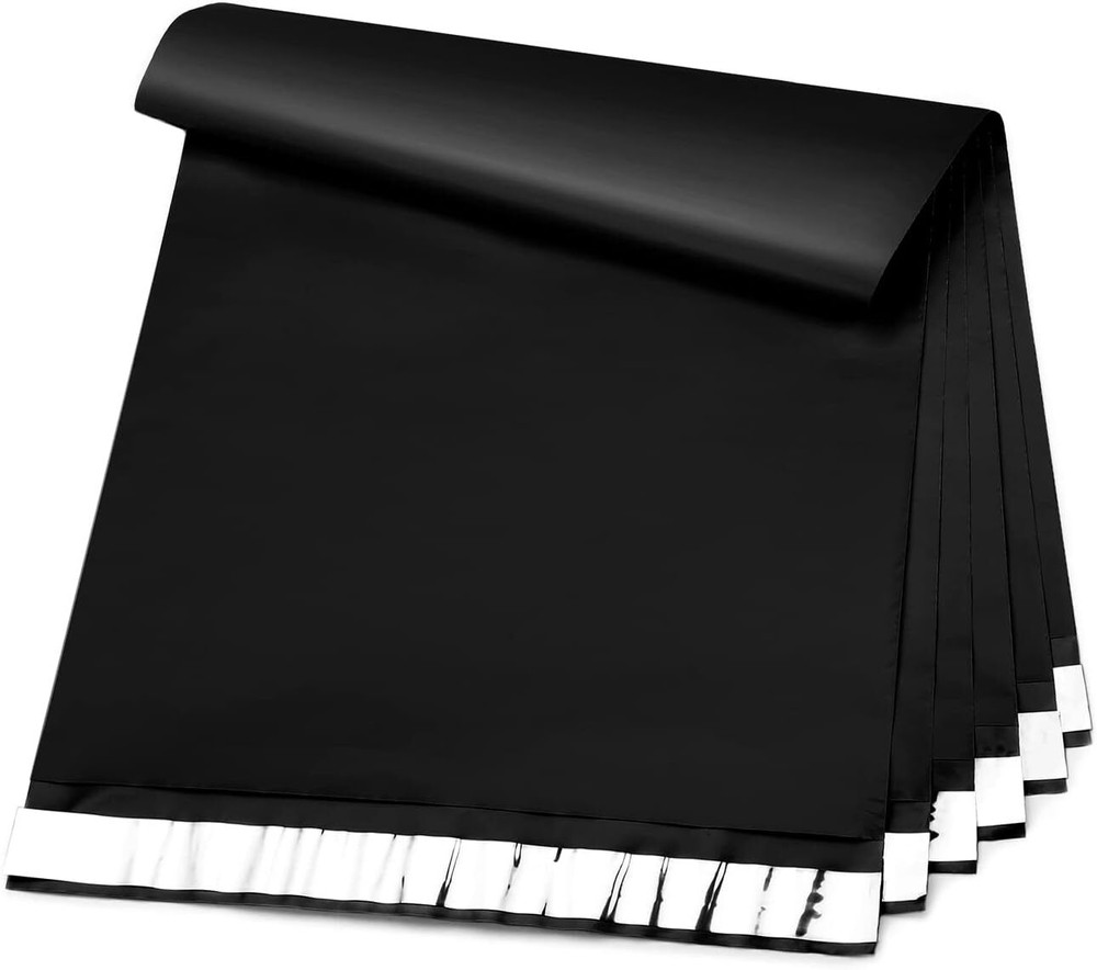 100 Pack 10X13 Black Poly Mailers Self Sealing Shipping Envelopes Waterproof
