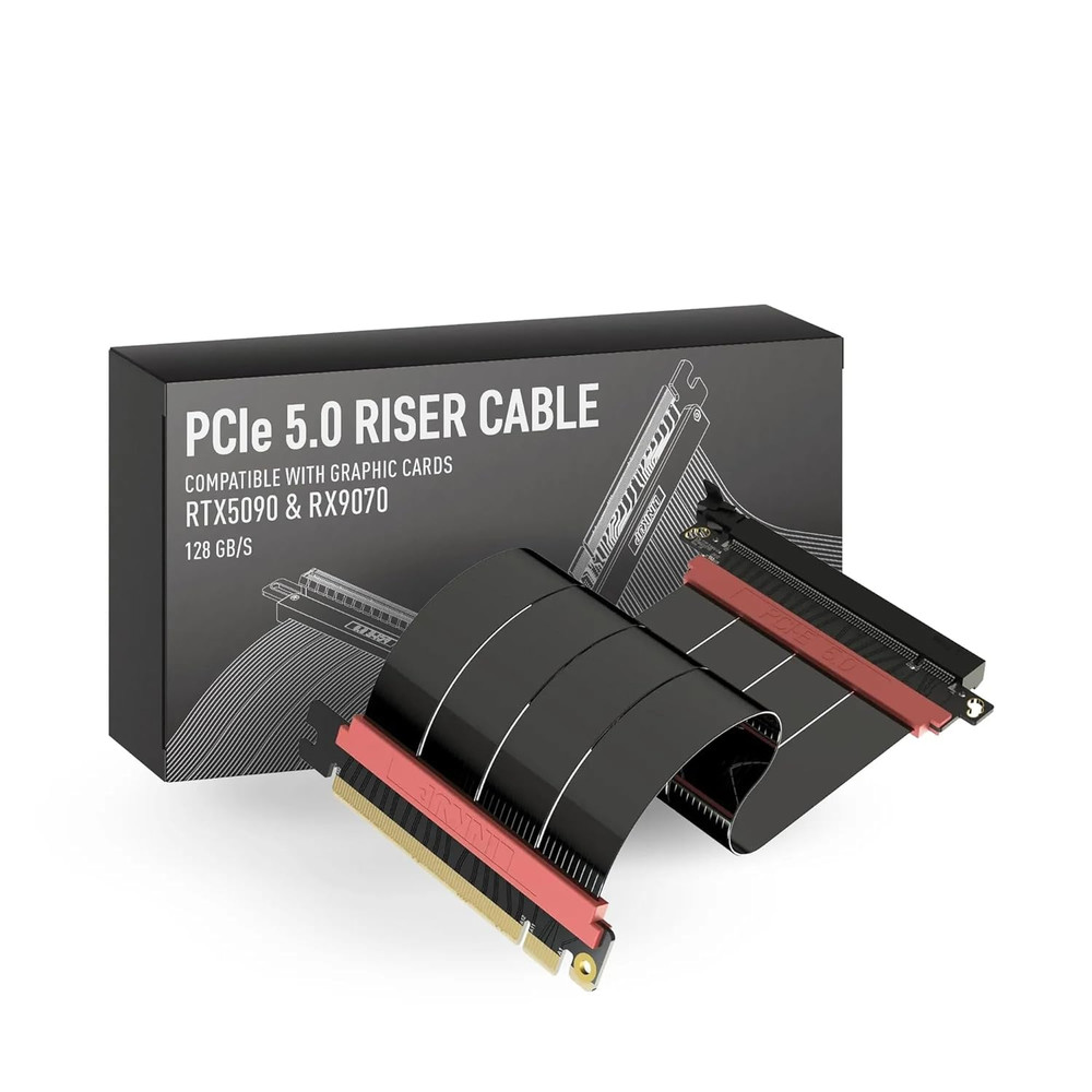 PCIE 5.0 Riser Cable | for Vertical GPU Mount | Straight | Graphics Card GPU Rea
