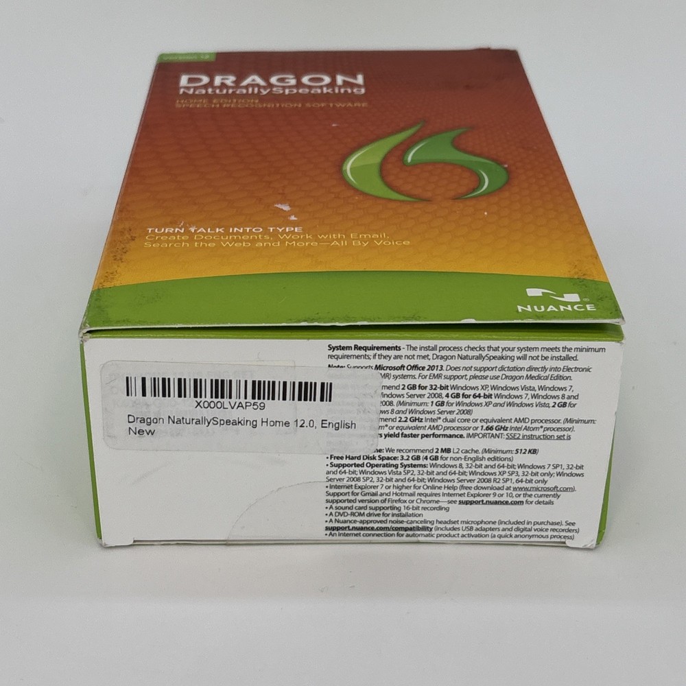 Dragon Naturally Speaking NewHome Edition Speech Recognition Version 12