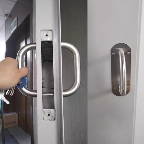 Stainless Steel Door Plate Handle, Heavy Duty Pull/Push, Sliding Barn Pull Oval