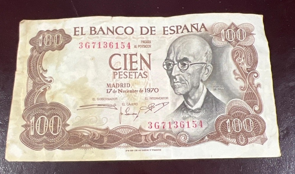 Banknote Spain 100 Pesetas 1970