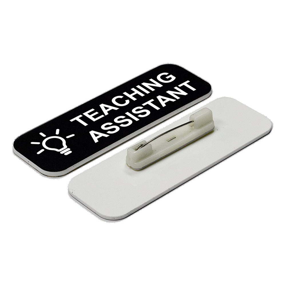 Teaching Assistant 1 x 3" Name Tag/Badge, (3 Pack)