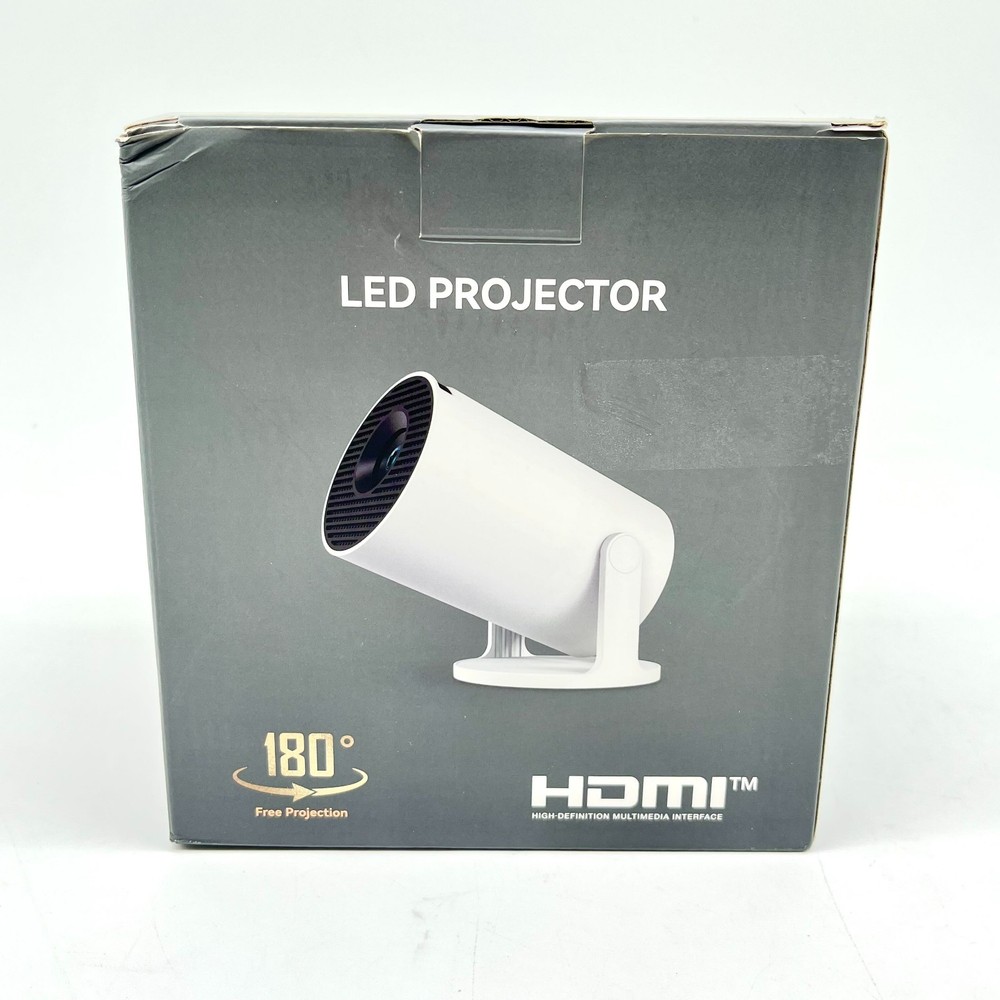 LED Source HDMI Projector - White (180 Degrees Free Projection)