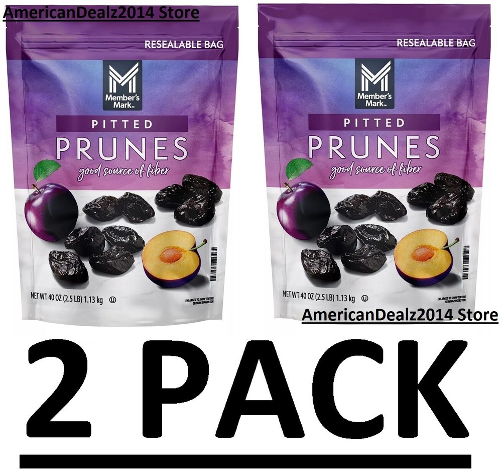 2 PACK - Member's Mark Dried Pitted Prunes, 40 oz (Total 80 oz)