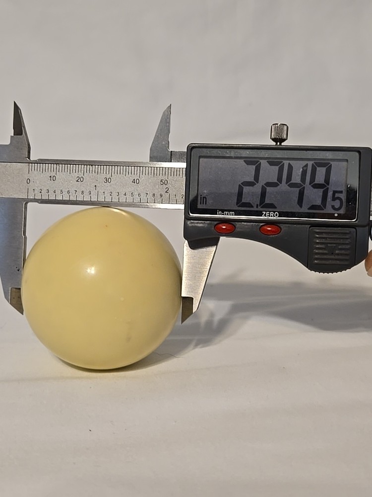 Vintage Single 2 ¼" White Pool Que Ball For Replacement Or DIY