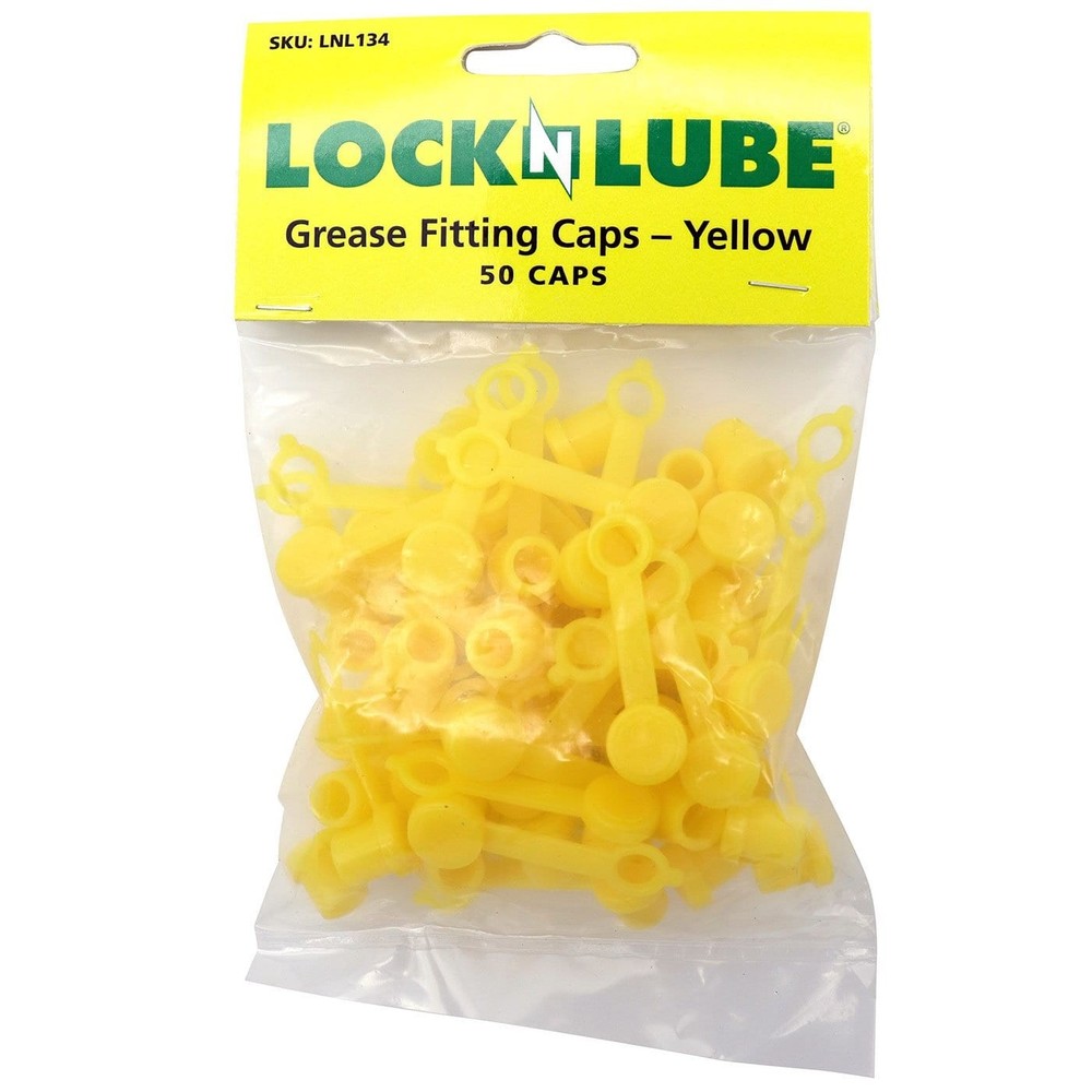 LockNLube 50 Grease Fitting Caps (Yellow)