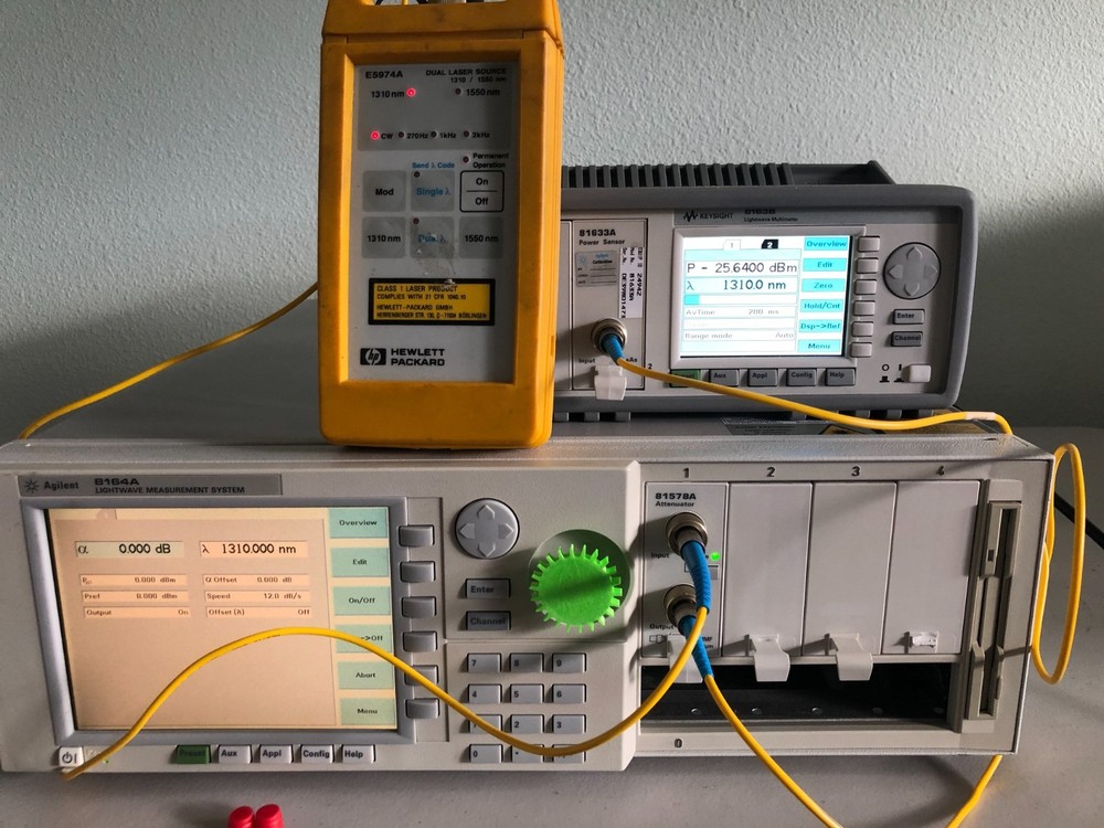 Keysight 8163B Lightwave Multimeter Mainframe+Interface81618A+power sensor81633A