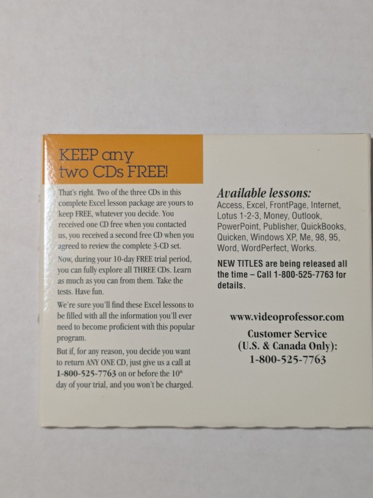 Video Professor / Learn Excel 2000/2002/2003 / Excel Tips & Tricks / 3 discs