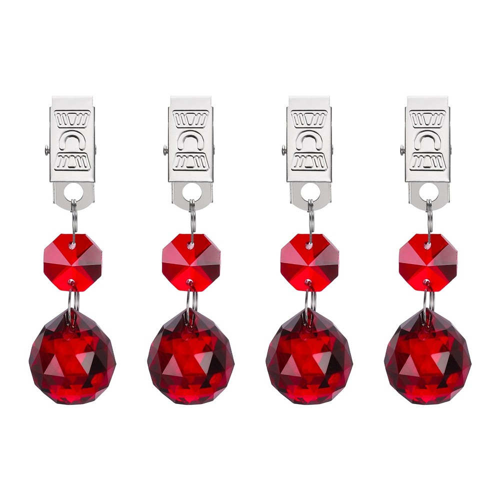 4Pcs Tablecloth Weights, Ball Shape Curtain Weight, Red