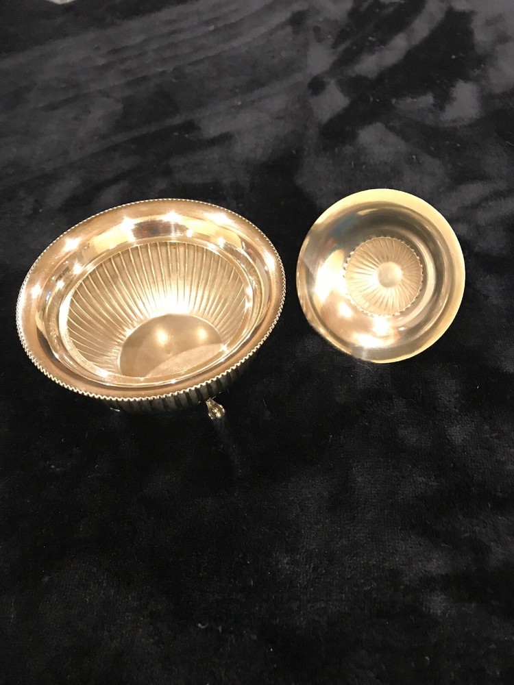 Antique 800 Silver Bowl With Lid