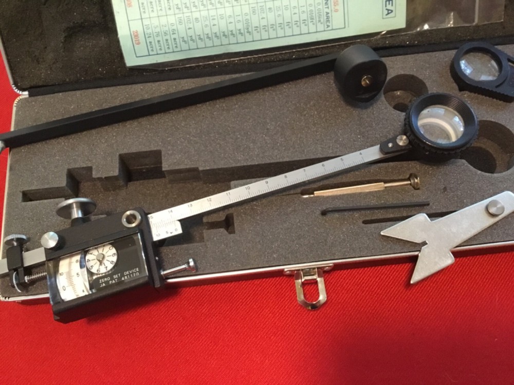 Planimeter Zero setting with optical tracer