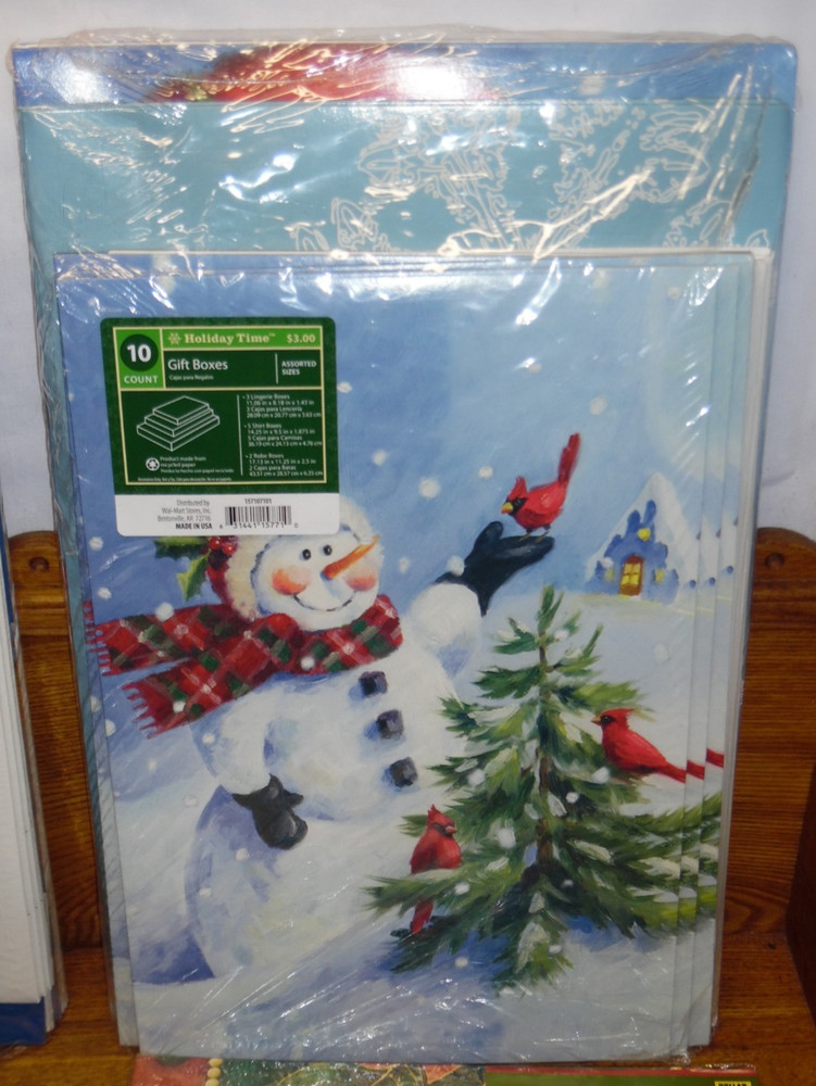 Assorted Various Size Unused Winter Holiday Christmas Gift Boxes
